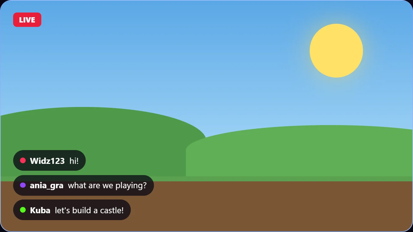 LiveEcho chat overlay on a stream